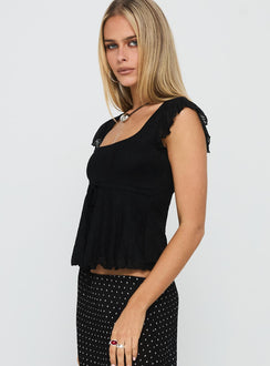 Auroraah Frill Top Black