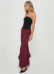 Pinstripe pants High rise fit, belt looped waist, zip & button fastening Non-stretch material, unlined 