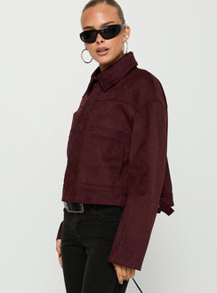 Macquarie Faux Suede Jacket Currant