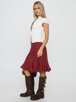 With Kindness Midi Skirt Burgundy