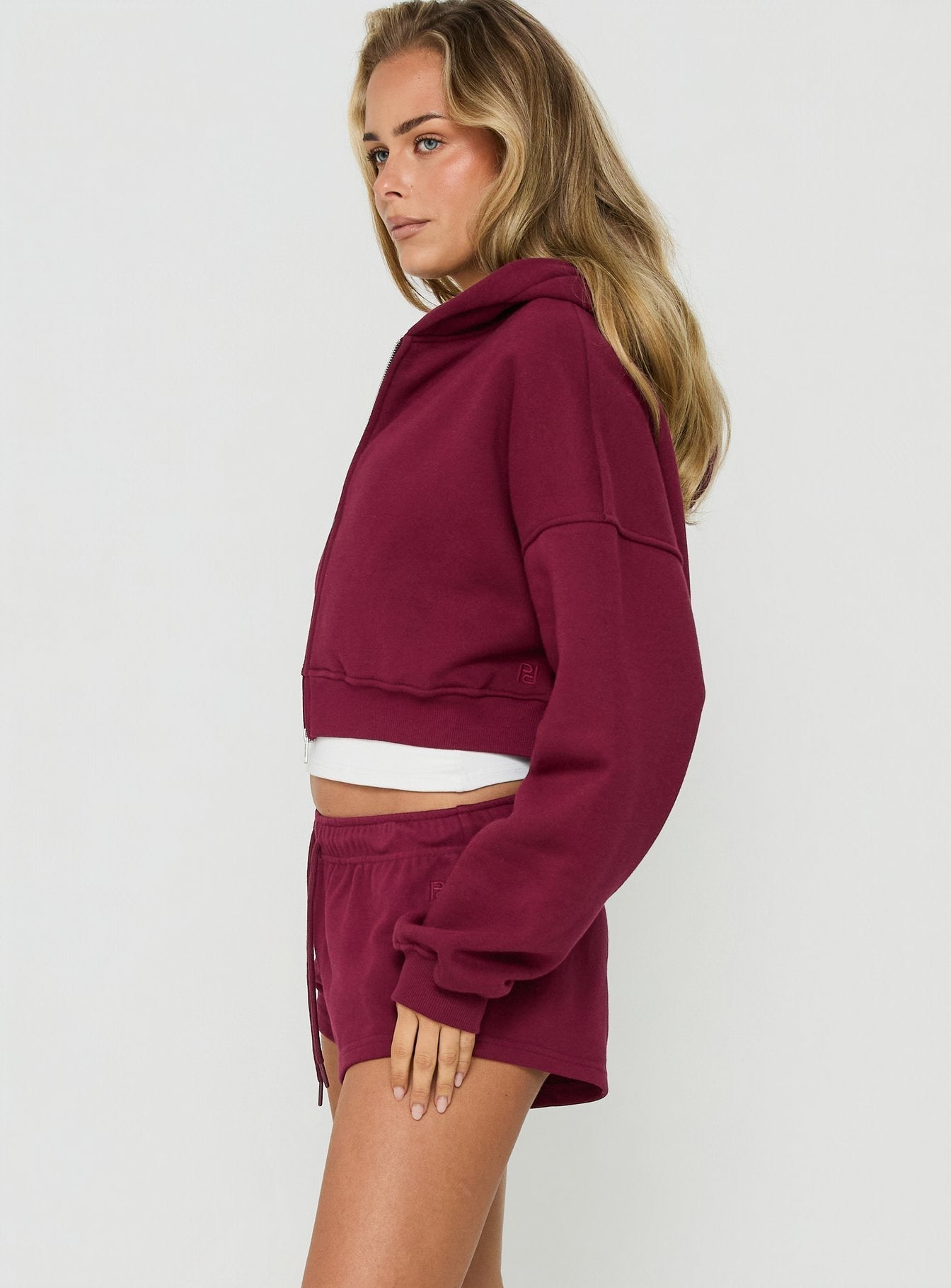 Zellah Double Ended Zipper Hoodie Cherry