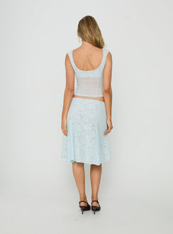 Quani Lace Midi Skirt Blue