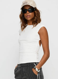 Drives Me Crazy Backless Top White