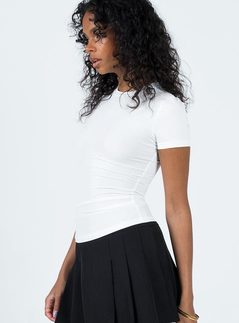 product Princess Polly Short Sleeves Square Neck  Lowell Top White