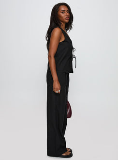 Elegance Tie Front Set Black