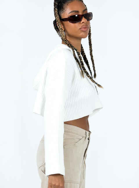 Benson Cropped Sweater White Cropped 