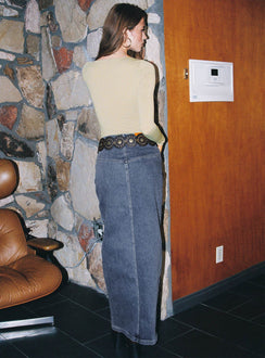 product Batkins Maxi Skirt Dark Wash Denim Tall Princess Polly  