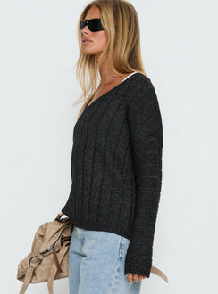Main Thing Knit Sweater Black Marle