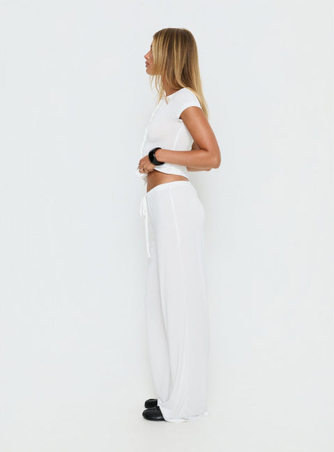 Gavrielle Jersey Wide Leg Pants White