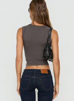 Corabella High Scoop Tank Top Dark Grey