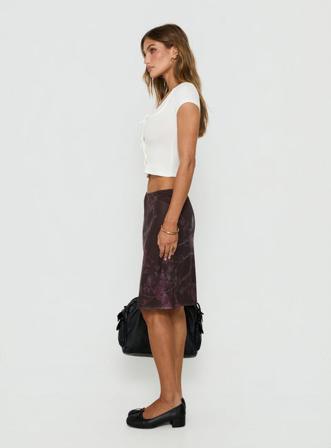 Laena Midi Skirt Purple Floral