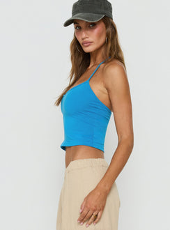Cecilly Trim Racerback Top Blue