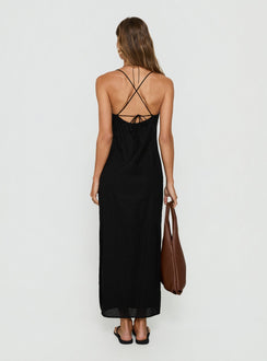 Selorra Tie Detail Maxi Dress Black