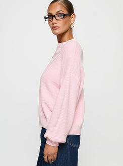 Melzo Crew Neck Knit Sweater Pink