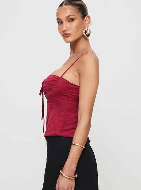 Hildy Tie Back Top Red