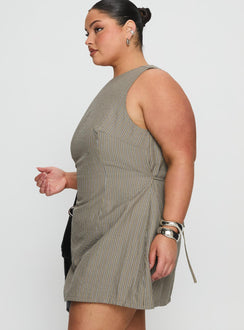 Yumiko Romper Green Stripe Curve