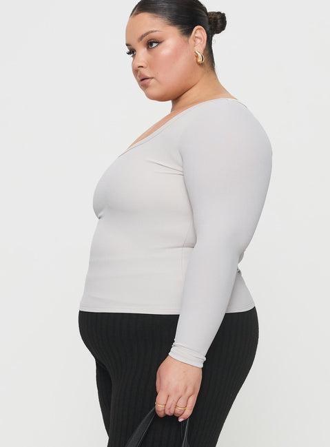 Arthie Long Sleeve Top Grey Curve