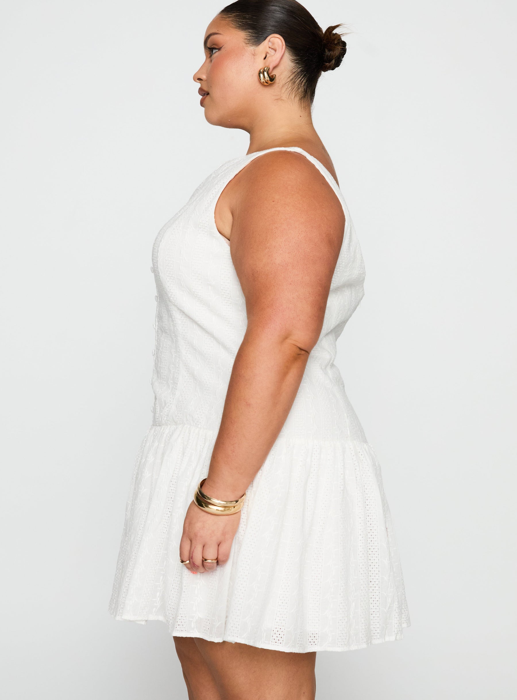 Sweeter Places Embroidered Mini Dress White Curve | Princess Polly Sweeter Places Embroidered Mini Dress White Curve | Princess Polly