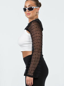 Kodie Bolero Sweater Black Princess Polly  Cropped 