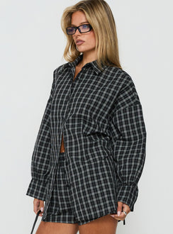 Quiny Long Sleeve Shirt Black Check