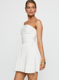 Rashida Strapless Mini Dress White