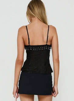 Roselea Beaded Cami Top Black