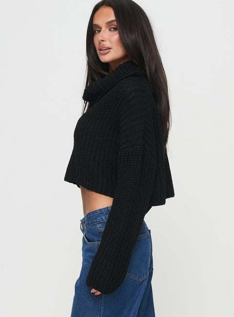 Turtleneck sweater Soft knit material, drop shoulder Good stretch, unlined Princess Polly Lower Impact 