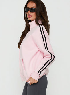 Keeran Funnel Neck Fleece Jumper Pink / Black