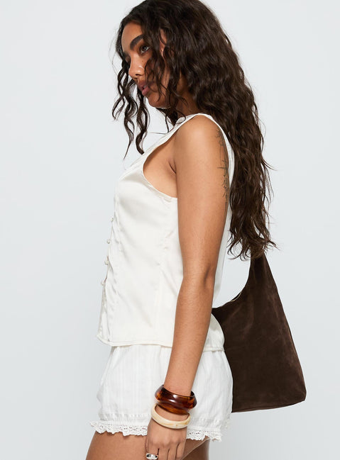 Night Spell Satin Top Champagne