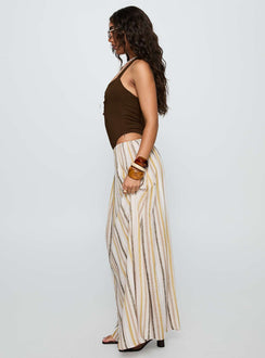   side view of model wearing Princess Polly Aisla Maxi Skirt Multi Maxi 