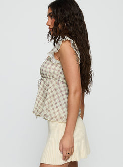 Auroraah Frill Top Yellow Check