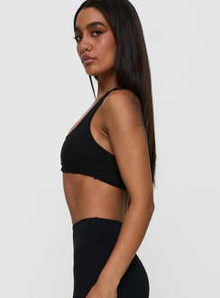 Finish Line Active Cross Back Top Black