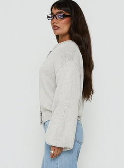 Edern Cardigan Light Grey Marle
