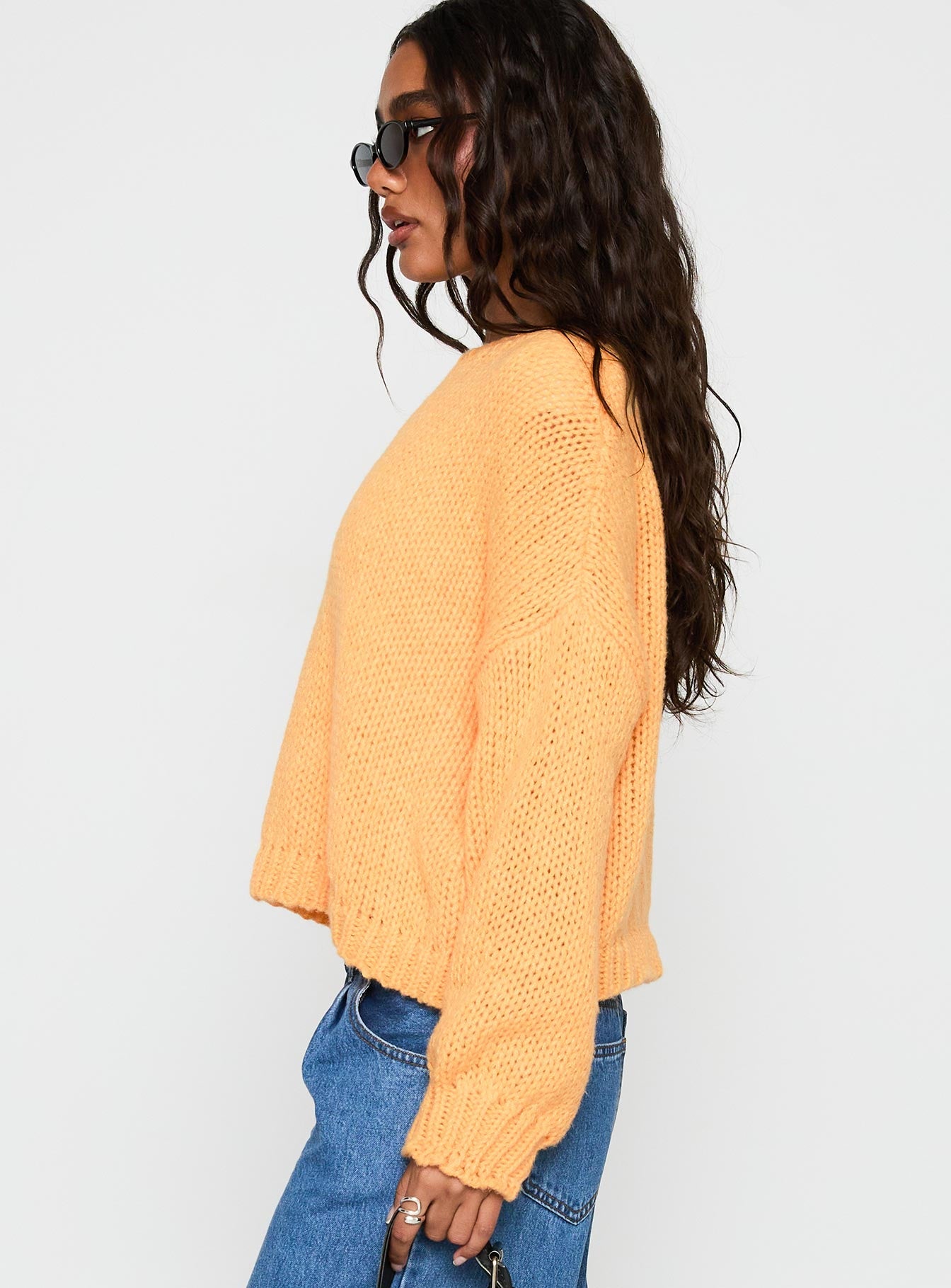 In The Evening Knit Sweater Orange