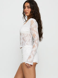 Karmoni Lace Shorts White