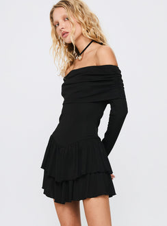 Wispy Off Shoulder Playsuit Black