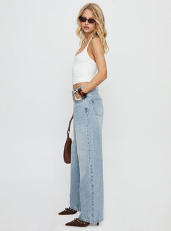 Serenitia Mid Rise Straight Leg Jeans Light Wash Tall