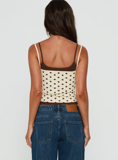 Maeka Layered Jersey Tank Top Yellow / Polka Dot