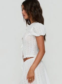 Bardot Blouse Top White
