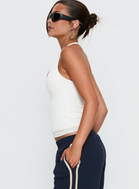Debee Layered Halter Top White / Grey