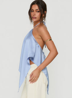 Lisada Halter Asymmetrical Top Blue