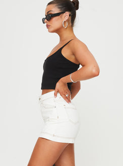 Katlynne Denim Mini Skort White Tall