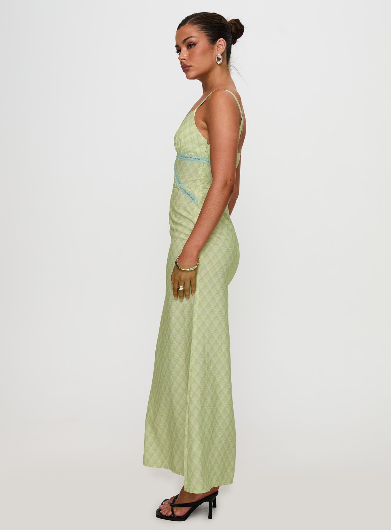 Leabella Maxi Dress Green Check