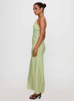 Leabella Maxi Dress Green Check