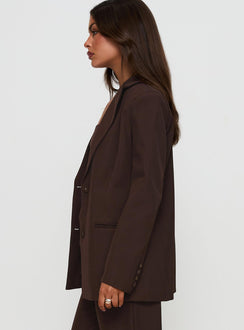 Crowd Pleaser Oversized Blazer Chocolate