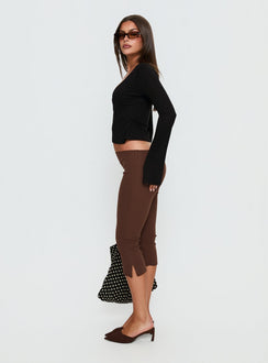Baseline Rib Capri Pants Chocolate