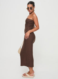 Strapless knit maxi dress Good stretch, unlined