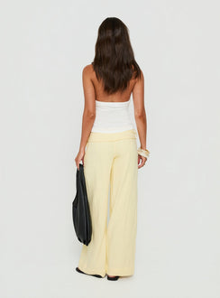 Silver Moon Linen Blend Tie Pants Lemon