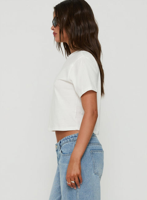 Dealia High V Boxy Tee White
