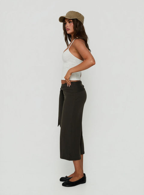 Allena Gaucho Tie Detail Shorts Slate